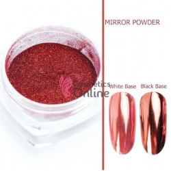 Pigment mirror chrome effect pentru Gel UV sau Acril, NADP015CC + 1 aplicator Rose-Red